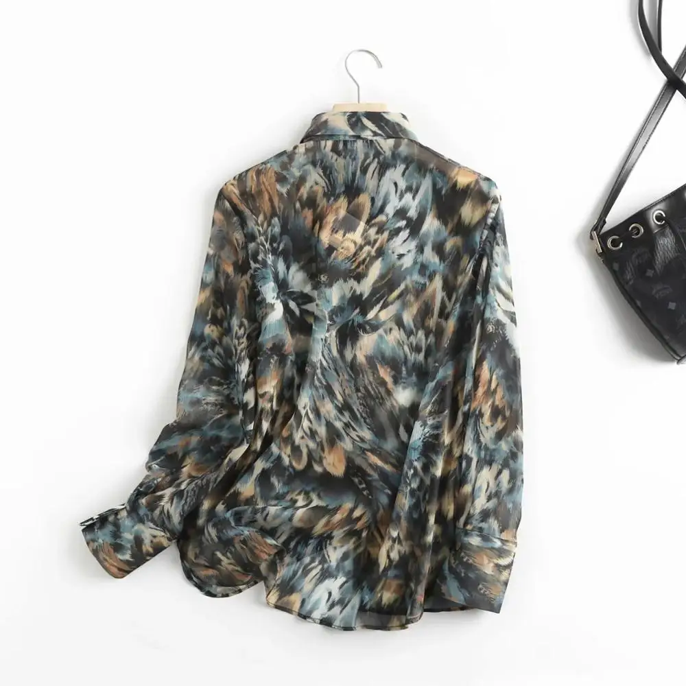 Withered 2020 england style office lady fashion elegant printing casual blouse women blusas mujer de moda 2020 loose shirt tops