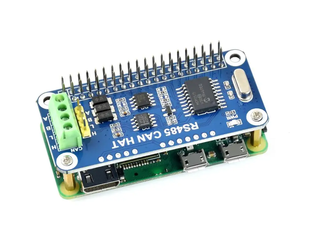 Плата Waveshare RS485 CAN для Raspberry Pi Zero/Zero W/Zero WH/2B/3B/3B + встроенный контроллер CAN: MCP2515 485
