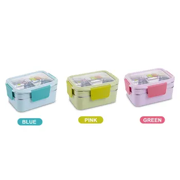 

Bento Box Double-Layer Students Lunch Box Thermal Lunch Box 304 Stainless Steel Insulation Food Container Travel Camping School