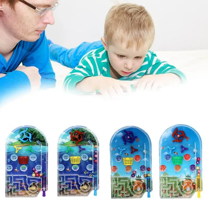 

Mini Pinball Desktop Games Machine Cartoon Children Gifts Educational Toy Labyrinth Beads Ejection Peer Interaction Random