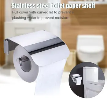 

Toilet Paper Roll Holder with Curve Cover Stainless Steel Wall Mounted for Bathroom HUG-Deals
