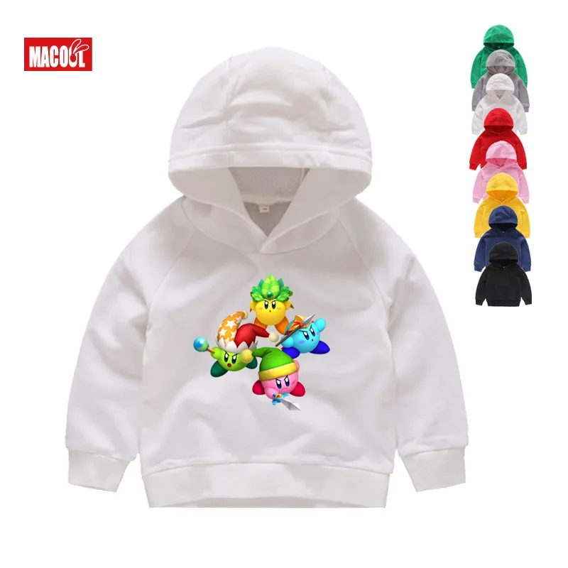 

Cute Kirby Girl White Hoodies Kids Game Hoodies Sweatshirts Allies Characters Children Winter Long Sleeves Tops Pink Sweatshirts