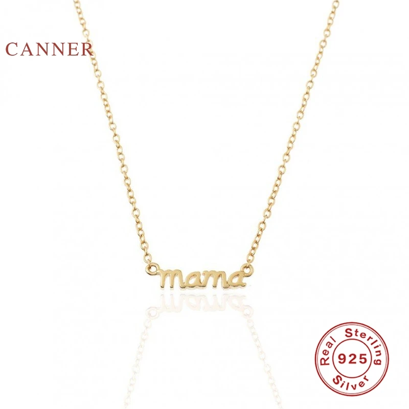 

CANNER Necklace Mama Mother's Day Gift 925 Sterling Silver Necklace For Women 2020 Gold 18k Jewelry Chain Choker Necklace