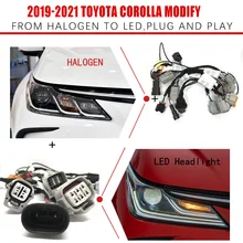 CZMOD Car Headlight Modification Upgrade Special Wiring Adapter Harness Cable For 2019-2021 Toyota Corolla From Halogen To LED