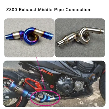 

Motorcycle Exhaust Muffler Middle Mid Pipe Connection Link Stainless Steel For KAWASAKI Z800 2013 2014 2015 2016 Slip On