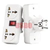 White Portable 250V 6A travel adaptor plug European British American 2 Ways extension socket power converter plug with switch ► Photo 3/6