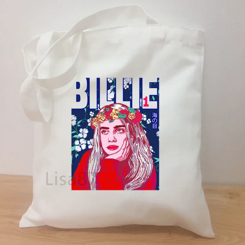 Bad Guy Billie Eilish женская сумка на плечо Повседневная парусиновая когда мы все засыпаем куда мы идём напечатанная Сумка-тоут сумка для покупок