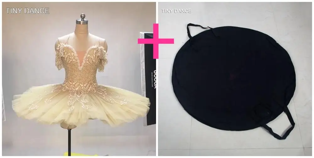 tutu and black bag Английский крем/бежевый профессиональная балетная юбка-пачка для танцев; платье с 10 слоями жесткого фатина блин пачки по индивидуальному заказу костюмы для балерины - Цвет: tutu and black bag