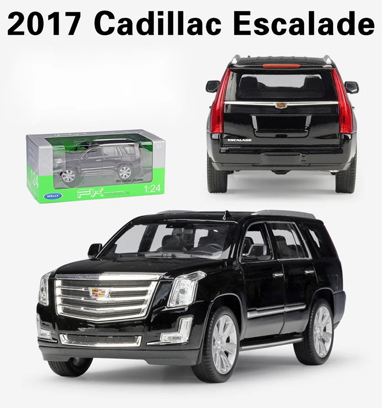 WELLY литье под давлением 1:24 симулятор сплава Модель автомобиля Cadillac Escalade SUV металлические Машинки Игрушки для детей подарок коллекция украшения