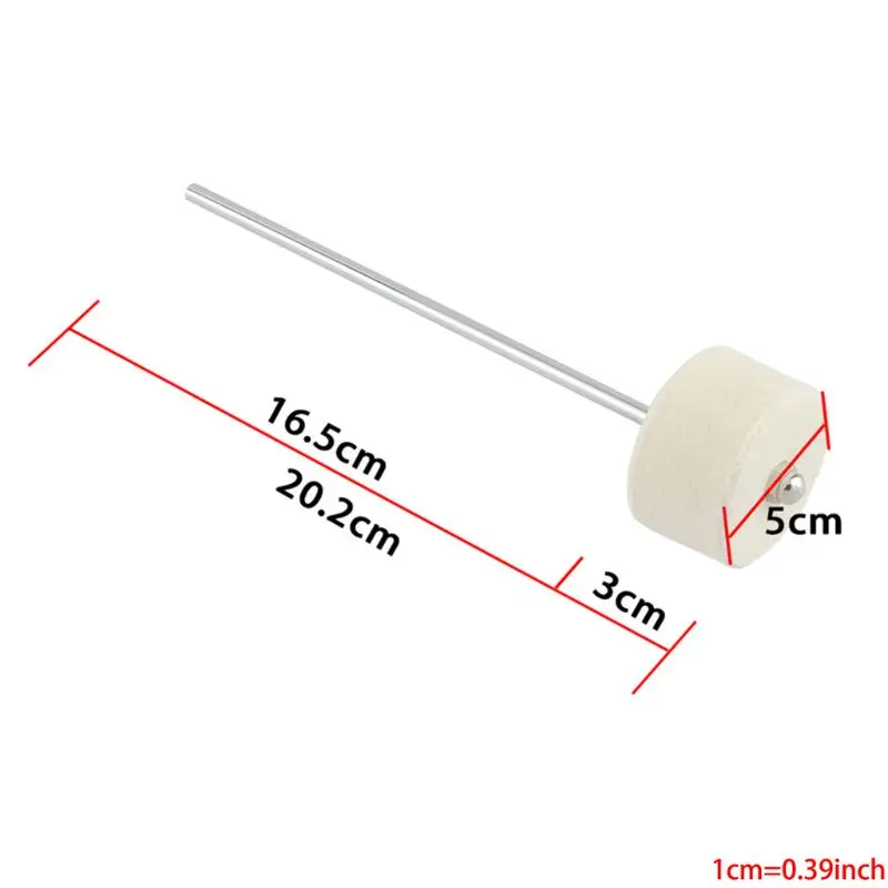 

Drum Beater Stainless Steel Shank Cream-White Felt Drum Pedal Beater