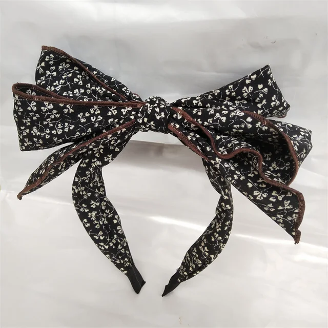 Floral Big Bow  Hairbands  For Women Korea Hair Accessories For Girls Hair Band Hair Bows  Hairband Headbands Light Gray