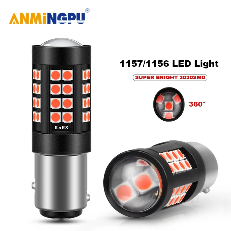 

ANMINGPU 1X Signal Lamp 1157 BAY15D P21/5W Led Canbus 3030SMD 1156 Led BA15S P21W BAU15S PY21W R5W 12V Turn Signal Brake Light
