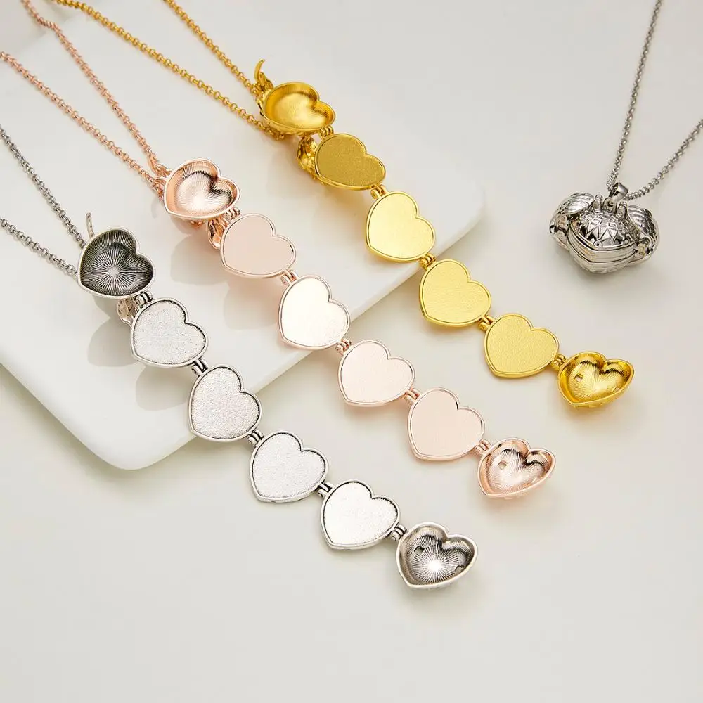 Волшебный кулон с 4 фотографиями открытое ожерелье-медальон памятью подарок на