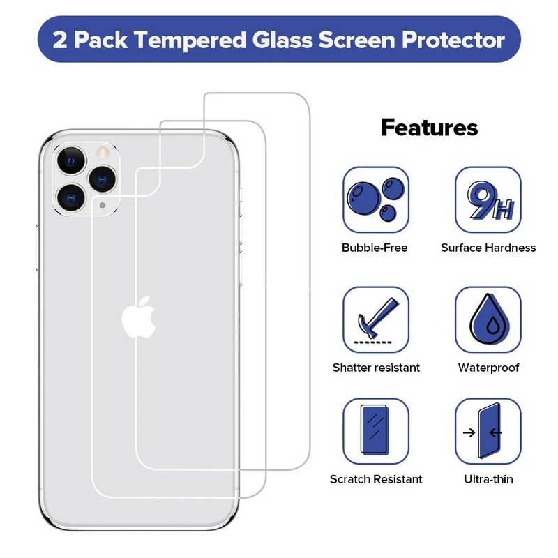 2 шт заднее Защитное стекло для iPhone 11 pro max XS X Чехол стекло на iPhone11pro закаленное стекло для iPhone 11pro max стекло