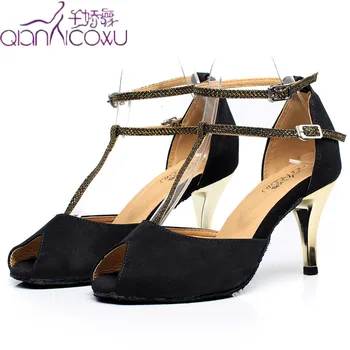 

Jazz Square Urban Women's Black Latin Dance Shoes 2020 Teachers Pole Heel Footwear