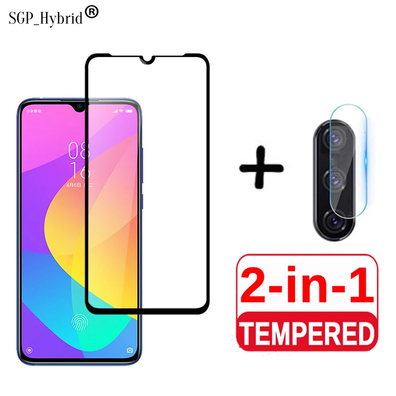 Закаленное стекло 2 в 1 с полным покрытием для задней камеры Xiaomi Mi A3 Lite Защитное