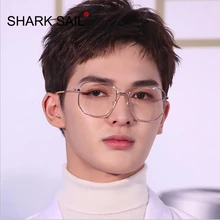 Акулья паруса, многогранные круглые очки, линзы для работы за компьютером, металлическая оправа, очки, анти-голубые лучи, Oculos De, оправы для очков