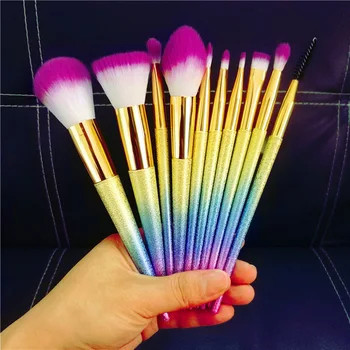 

10Pcs unicorn Makeup Brush Set Eye shadow Eyelash Eyebrow Concealer multi-function Beauty Makeup Brush Set tool kit