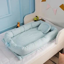 Длина 90 см, ширина 55 см, переносная хлопковая колыбель, детская колыбель, бампер, складной, съемный, моющийся, детское гнездо для новорожденных, кровать для путешествий