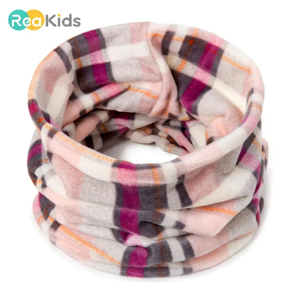 

REAKIDS Fashion Warm Imitation Cashmere Baby Scarf Thickening Parent-Child Scarf Winter Children Boy Girl Knitted Scarf