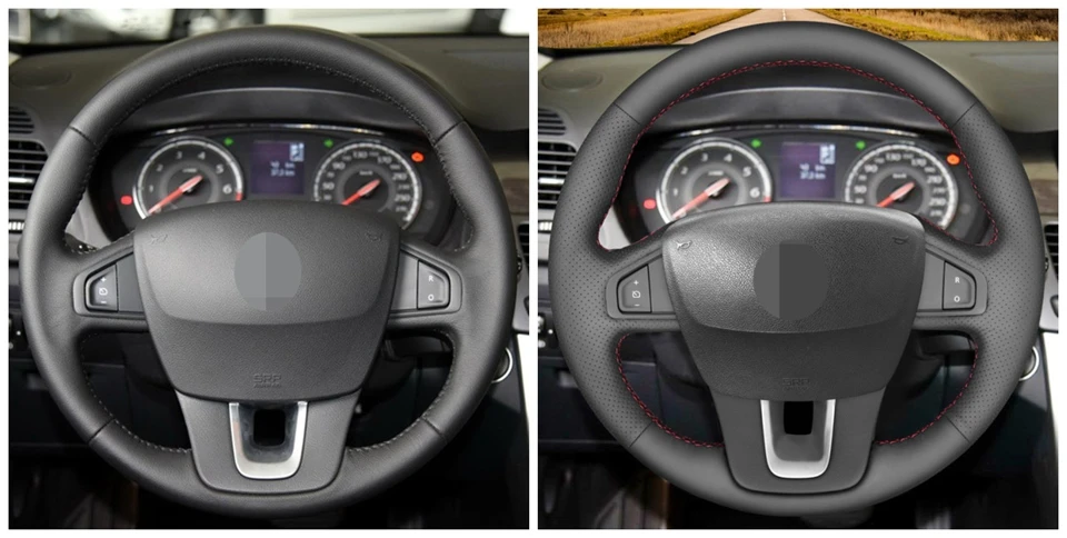 Черный чехол рулевого колеса автомобиля из искусственной кожи для Renault samsung SM5 2009- Renault Laguna 2008- Latitude 2010