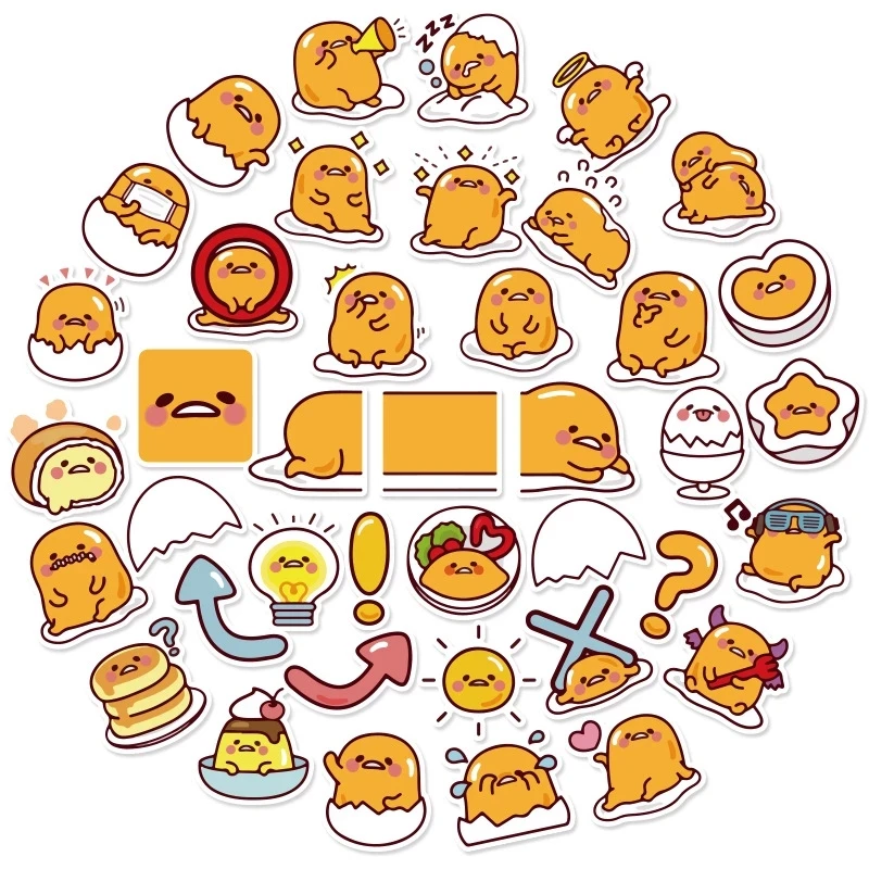 

40 pcs/set Cartoon Anime Lazy Egg Waterproof Stickers Scrapbooking DIY Supplies Cute Diary Stationery Stickers Travel