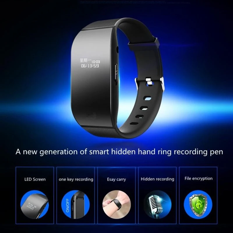 voice recorder mini recording dictaphone micro audio sound record digital flash drive secret watch | Электроника