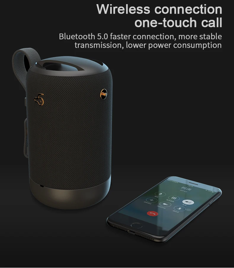 Портативный bluetooth динамик водонепроницаемый беспроводной сабвуфер мини для