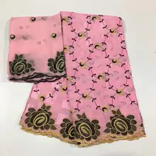 Tissu африканская кружевная ткань tissu dentelle швейцарская вуаль кружевная ткань из Дубая Высококачественная парчовая ткань 5+ 2 ярдов