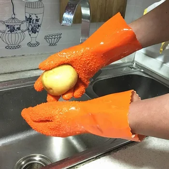 

2Pcs/ Pair Creative Peeled Potato Cleaning Gloves Kitchen Vegetable Rub Fruits Skin Scraping Fish Scale Non-slip Household Glove