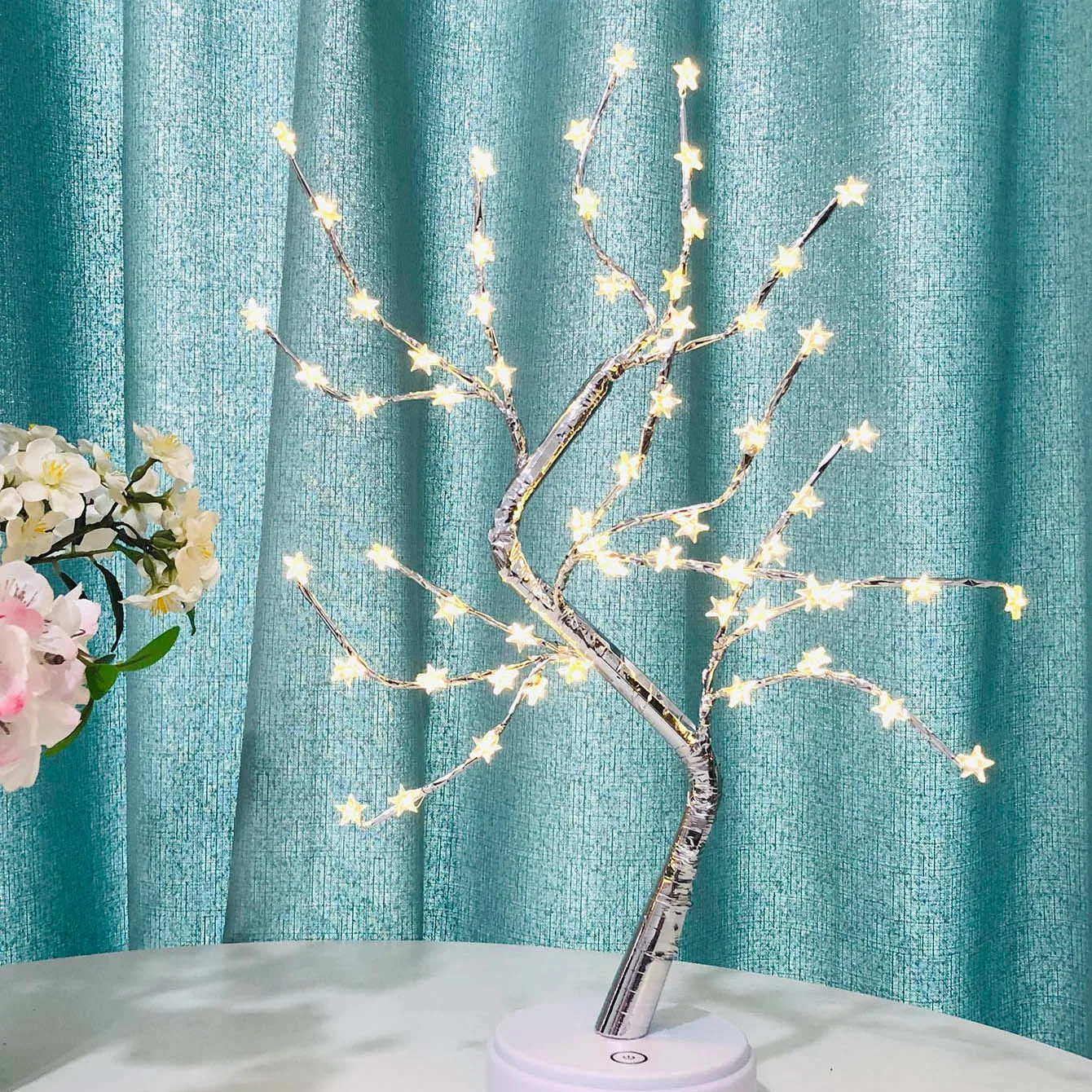 60 светодиодный USB огонь дерево звезда свет медный провод настольные лампы Ночник для внутреннего спальни панель для свадьбы рождественские украшения
