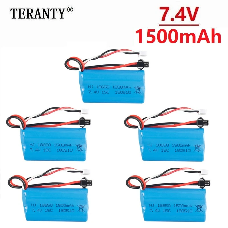 

( SM Plug ) 7.4V 1500mAh lipo Battery for YDI U12A Syma S033g Q1 TK H101 18650 7.4V Battery Rc Toys Boats Cars Tanks Drone Part