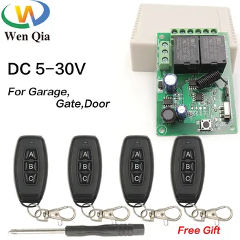 

433Mhz RF Wireless DC 5~30V 2CH 10A Receiver Remote Control Switch Universal Transmitter For Garage Gate LED Motor Sliding Door