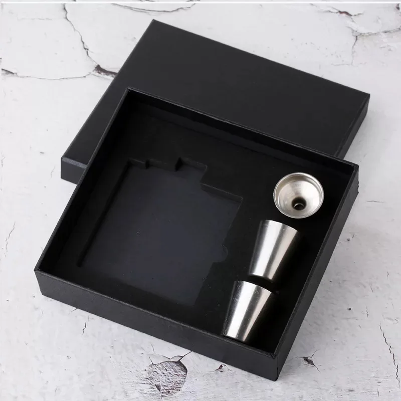 No hip flask 6 унций блестящая черная металлическая английская бутылка для вина из нержавеющей стали с лазерной гравировкой, портативная бутылка для виски и водки - Цвет: No hip flask