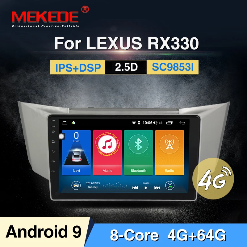 HD 9853 4G LTE Android 9 4 Гб 64 ГБ Автомобильный dvd-плеер gps Navi для Lexus RX300 RX330 RX350 RX400H Toyota harrier аудио Радио стерео - Цвет: 64G
