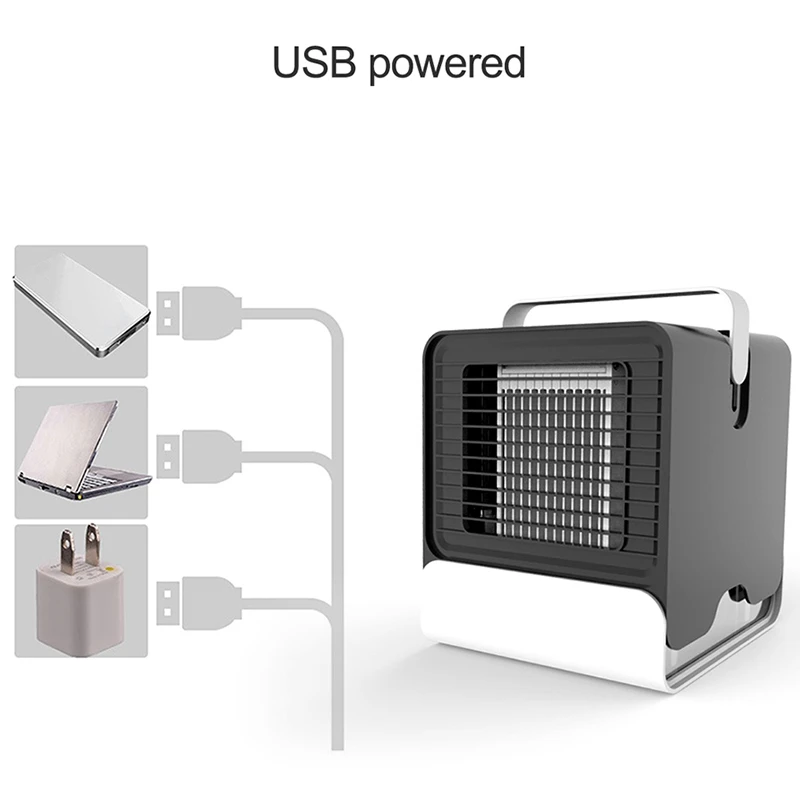 Топ предложения кондиционер для личного пространства, 4 в 1 Мини Usb персональный космический воздушный охладитель, увлажнитель воздуха, очиститель, настольный вентилятор охлаждения с