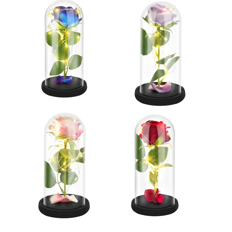 Rose That Lasts Forever Flower with LED Light in Glass Dome for Valentine's Mother's Day Birthday Women Best Gift | Инструменты