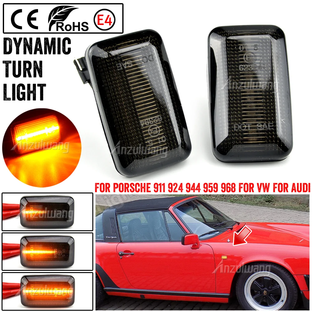 FOR Porsche 911 Carrera 924/924S 944 959 968 Audi VW Aston Martin Dynamic  LED Side Turn Signal Marker Light Lamp Blinker|Signal Lamp| - AliExpress