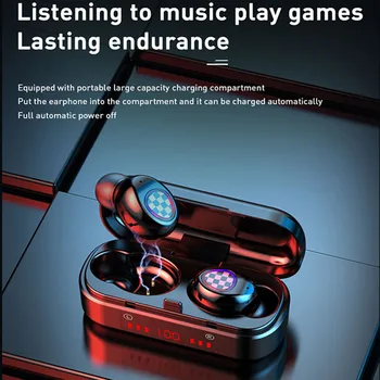 

V8 V7 Bluetooth Earphones Wireless Mini TWS Earbuds LED Display Touch Control Business Headset Sports Waterproof Stereo Earphone