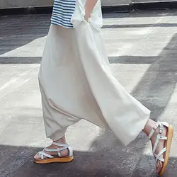 Tvvovwin 2019 осенние однотонные белые Непальские брюки с шаговым швом брюки для танцев для влюбленных свободные шаровары Tide L190