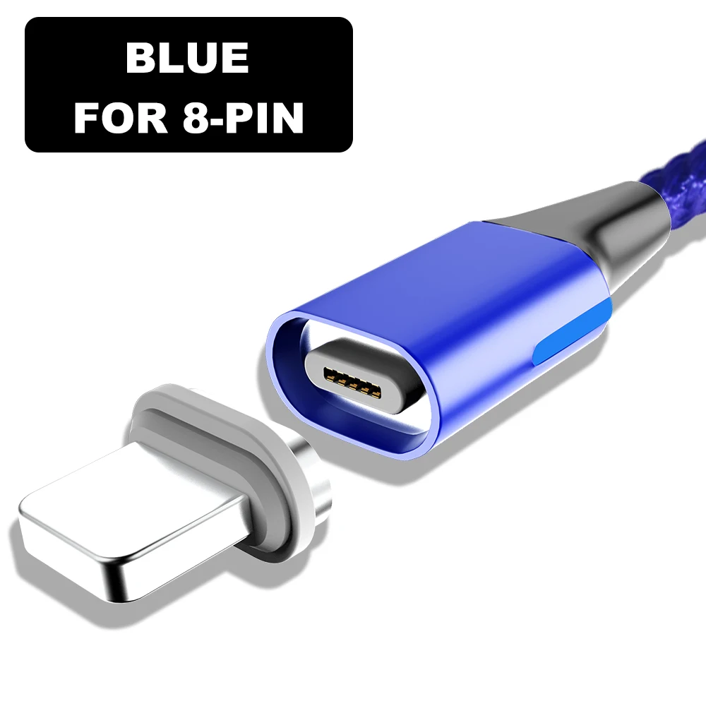 Blue For iphone Vanniso 1 м 2 м 3A провод для быстрого заряда тип-c Магнитный кабель для зарядки телефона для iphone xiaomi Android мобильный телефон Магнитный USB кабель - Цвет: Blue For iphone