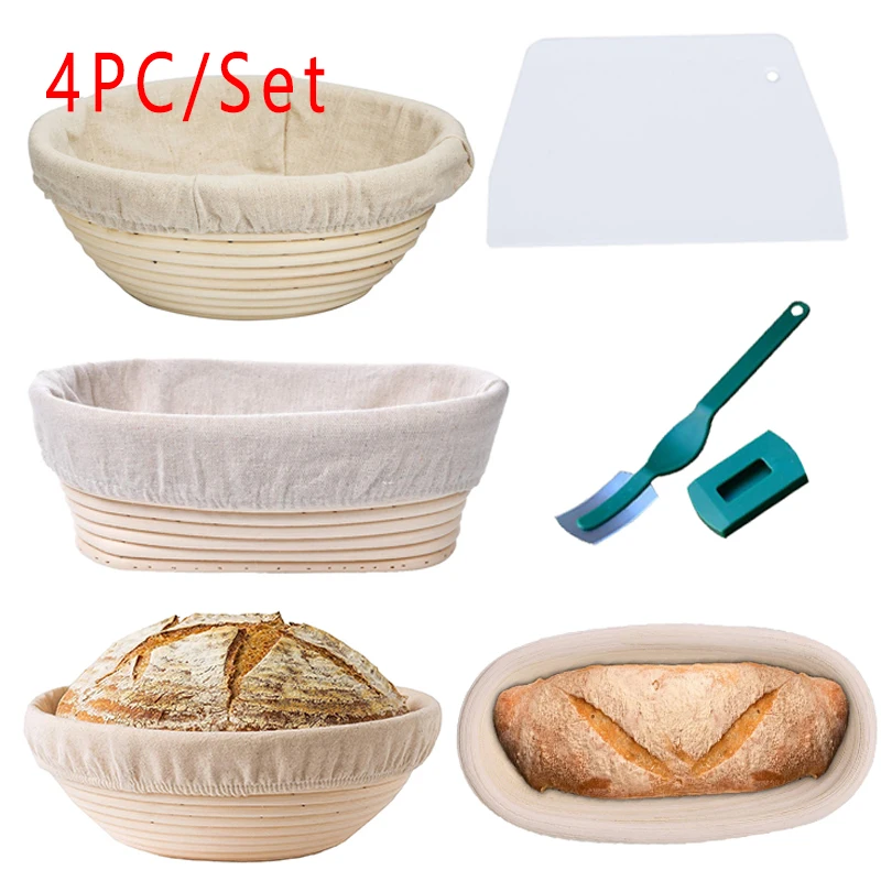 Cesta de fermentación de pan de 6 piezas, cesta de mimbre para fermentación  de masa, Banneton Brotform Dougn - AliExpress