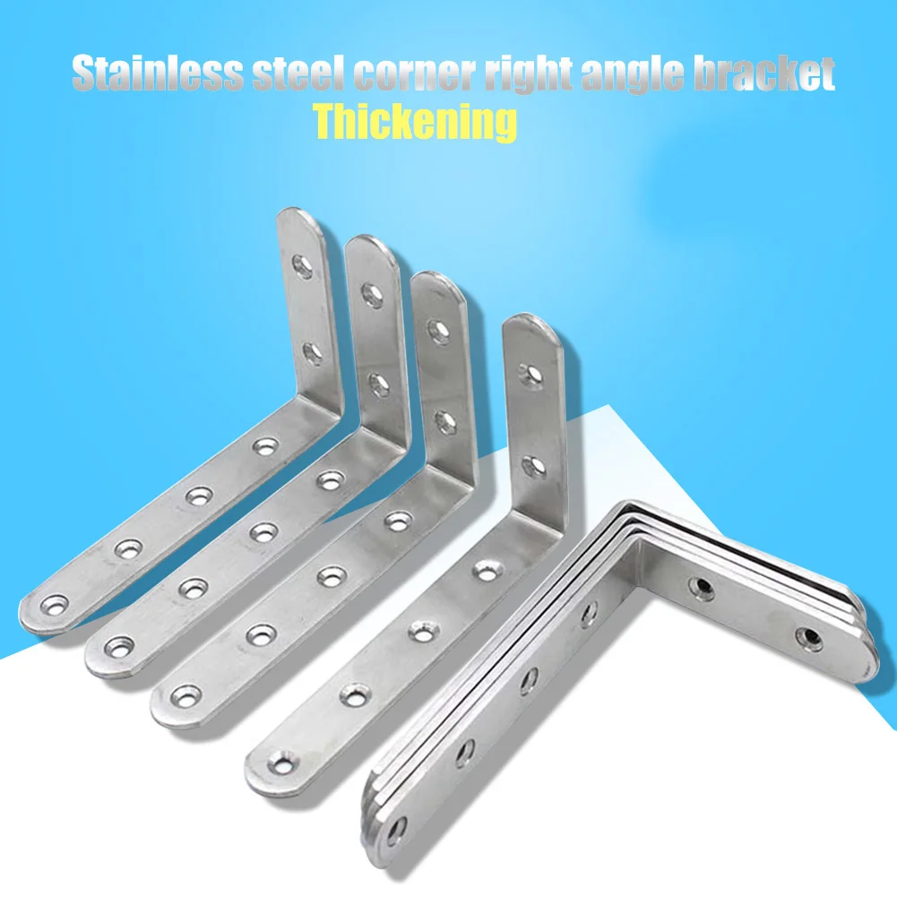 

4/8 Pcs L Bracket Stainless Steel Solid Shelf Support Corner Brace Joint Right Angle Bracket JAN88