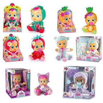 

14 inch shed tears simulation Cry Babies with bottle nipple baby Character Fruit Doll Toy Christmas Gift for Children boys girls
