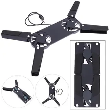

Notebook Computer Stand Laptop Desk Foldable USB Rack Holder Support Dual Cooling Fan