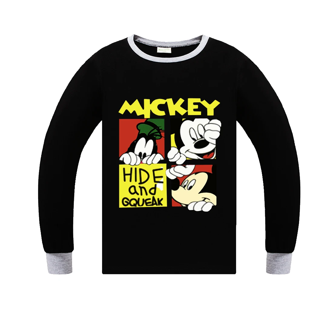 H1181 minnie mickey long Sleeve tops toddler girl shirts christmas clothing Hooded baby clothes boys kids sweatshirts hoodies T shirts - Цвет: H1181