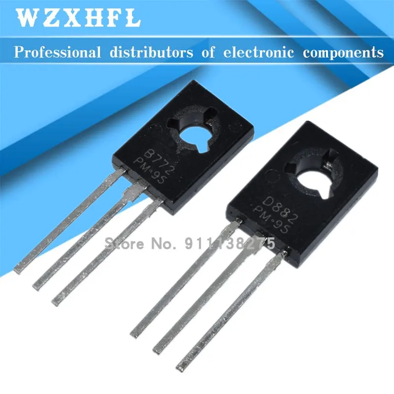 10PCS 2SD882 2SB772 TO-126 D882 B772 TO126 IC new and original | Электронные компоненты и принадлежности