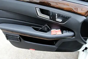 

For Benz E-Class W212 2009 2011 2012 2013 2014 2015 Car Interior Front & Rear Side Door Storage Box Container 4PCS Auto Black