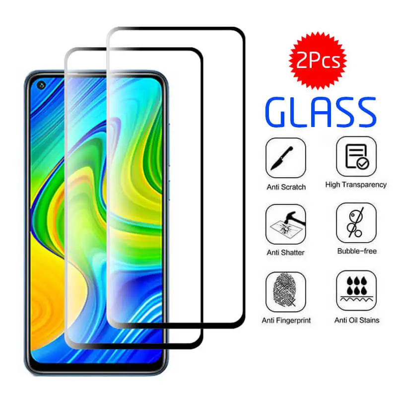 2Pcs Tempered Glass For Xiaomi Redmi Note 9 Pro Screen Protector on