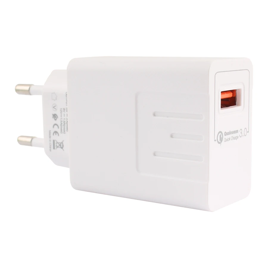 EU charger Быстрая зарядка 3,0 USB зарядное устройство ЕС настенный мобильный телефон зарядное устройство адаптер для iPhone X MAX 7 8 QC3.0 Быстрая зарядка для samsung Xiaomi - Тип штекера: EU charger